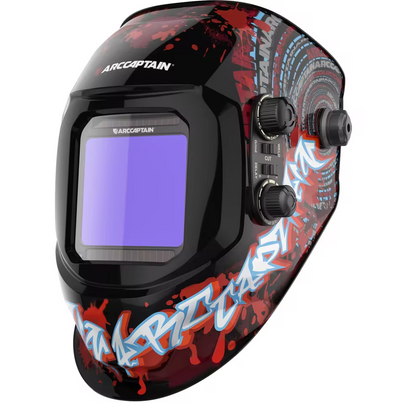 Casco per saldatura ARCCAPTAIN  maschera per saldatura auto-oscurante per saldatrice TIG MIG ARC, visualizzazione grande, a colori reali