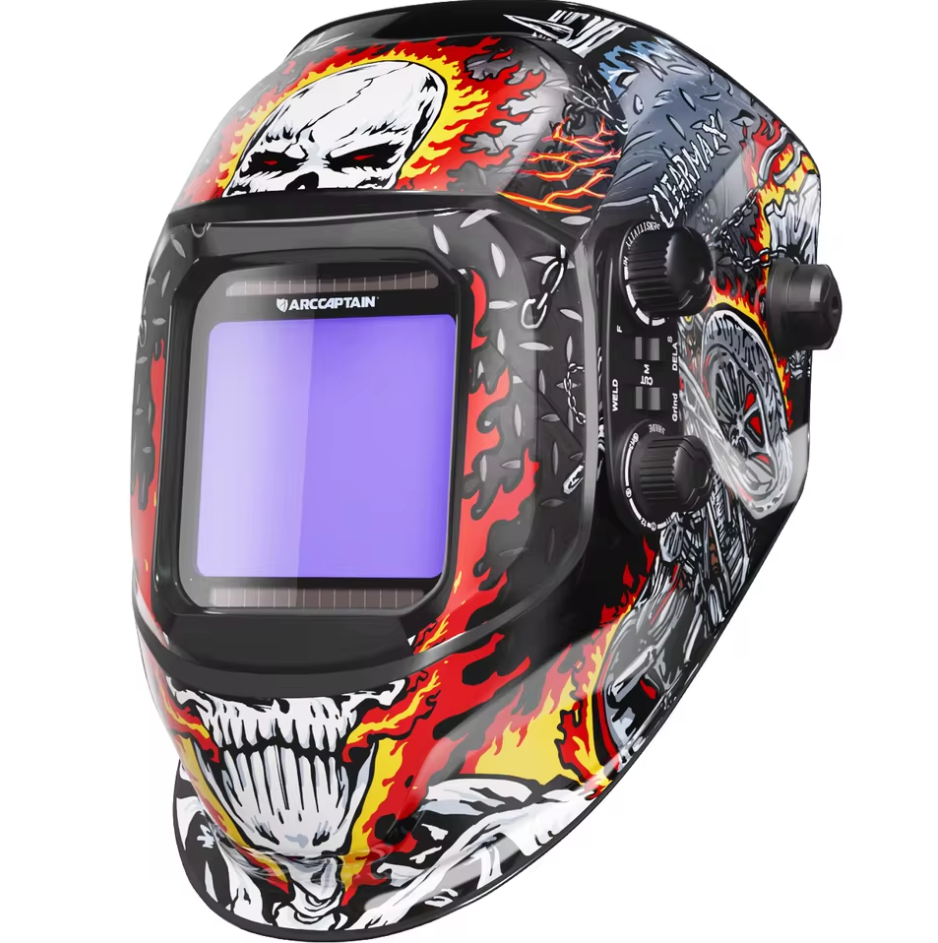 Casco per saldatura ARCCAPTAIN  maschera per saldatura auto-oscurante per saldatrice TIG MIG ARC, visualizzazione grande, a colori reali