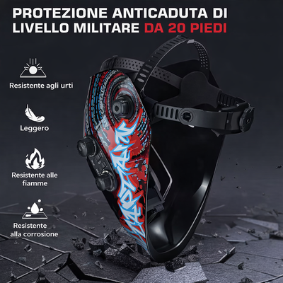 Casco per saldatura ARCCAPTAIN  maschera per saldatura auto-oscurante per saldatrice TIG MIG ARC, visualizzazione grande, a colori reali